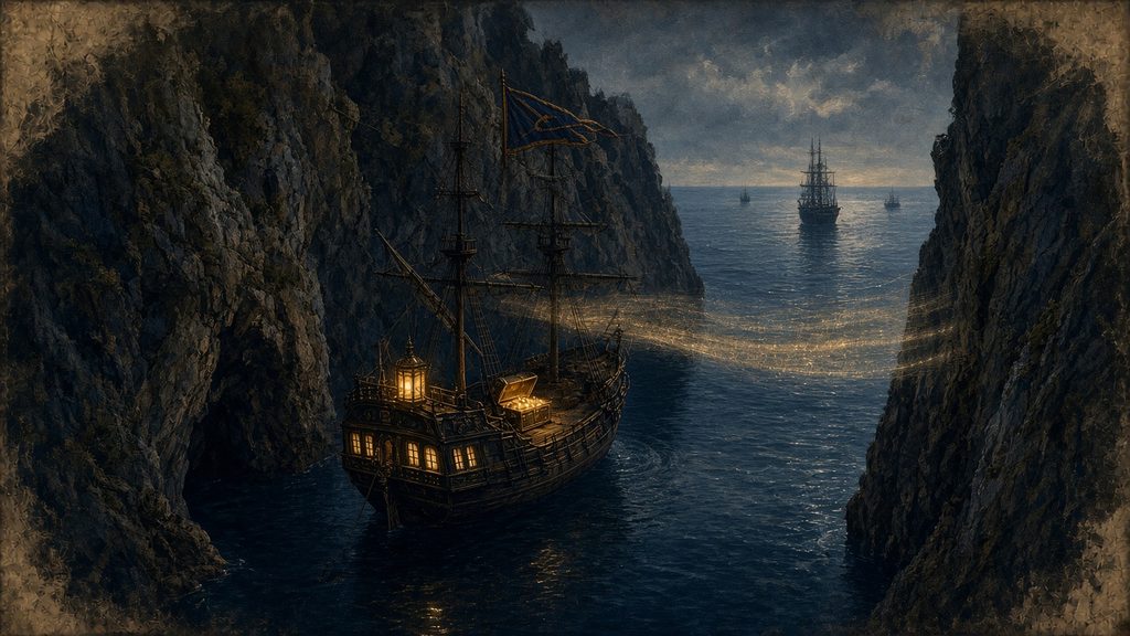 Your ship and treasure tucked safely in your own private cove